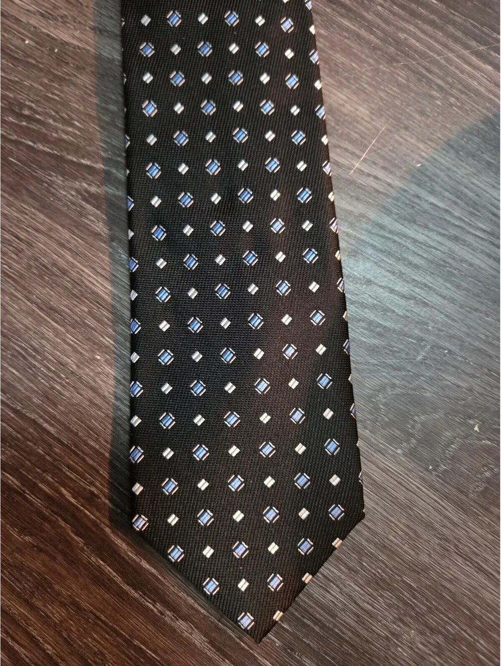 NWT Jos A Bank Executive Collection Silk Tie Black Blue Geometric Made USA $79